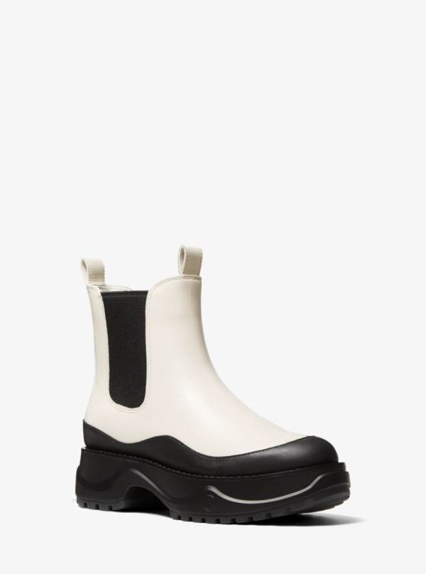 Damske Clenkove Cizmy Michael Kors Dupree Two-Tone Leather Krém - Topanky Michael Kors Nejlevnejsi | LGBAK-4861